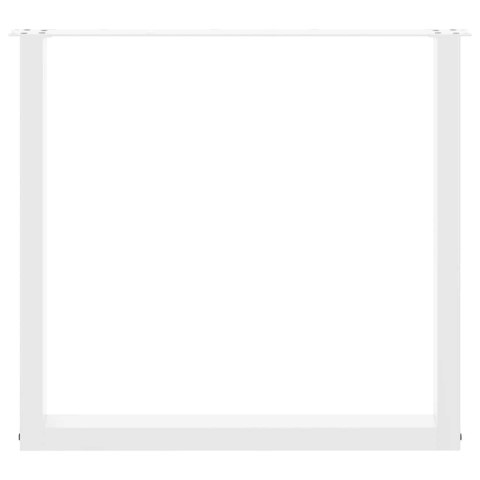 NOGI DO STOŁU JADALNEGO W KSZTAŁCIE LITERY U 3 SZT. BIAŁE 80X(72-73)CM STAL