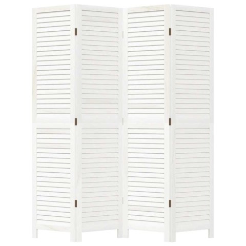 PARAWAN POKOJOWY 4-PANELOWY BIAŁY LITE DREWNO PAULOWNI