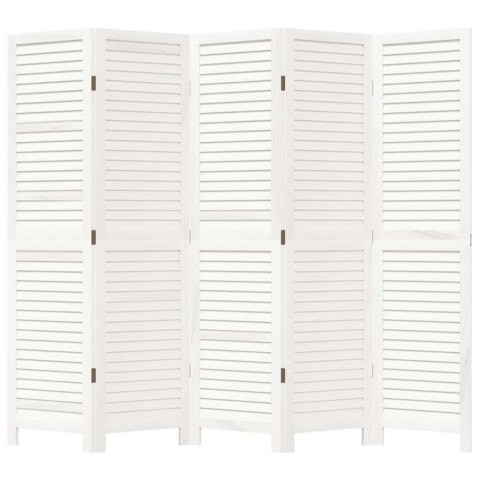 PARAWAN POKOJOWY 5-PANELOWY BIAŁY LITE DREWNO PAULOWNI