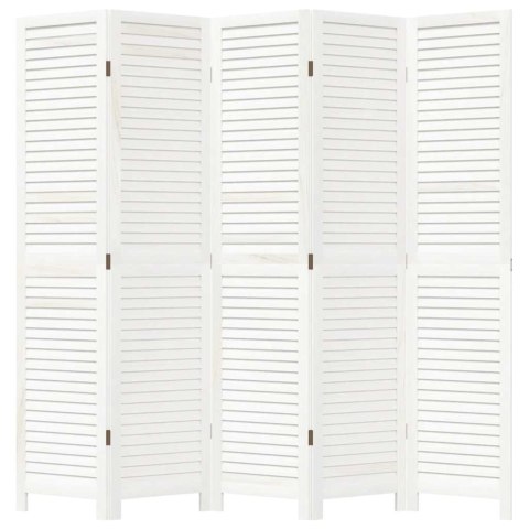 PARAWAN POKOJOWY 5-PANELOWY BIAŁY LITE DREWNO PAULOWNI