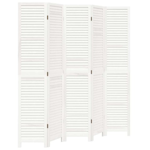 PARAWAN POKOJOWY 5-PANELOWY BIAŁY LITE DREWNO PAULOWNI