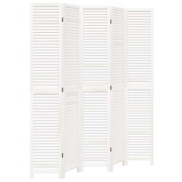 PARAWAN POKOJOWY 5-PANELOWY BIAŁY LITE DREWNO PAULOWNI