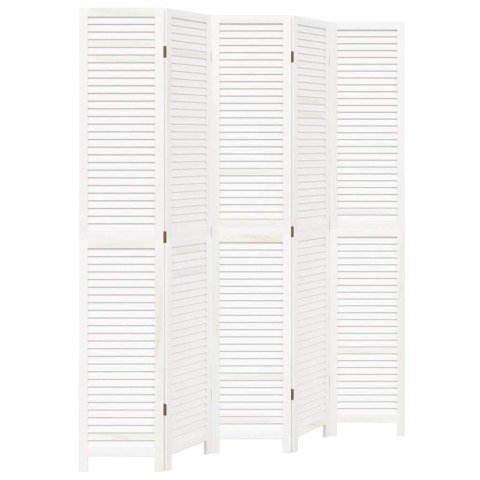 PARAWAN POKOJOWY 5-PANELOWY BIAŁY LITE DREWNO PAULOWNI