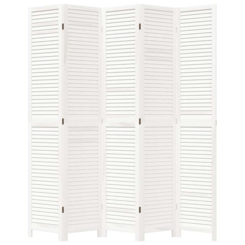 PARAWAN POKOJOWY 5-PANELOWY BIAŁY LITE DREWNO PAULOWNI