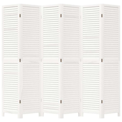 PARAWAN POKOJOWY PRZEGRODA ŚCIANKA DEKORACYJNA 6-PANELOWY BIAŁY LITE DREWNO PAULOWNI