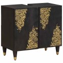 ZESTAW SZAFEK ŁAZIENKOWYCH 2 SZT. CZARNY DREWNO Z MANGO