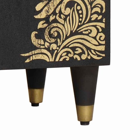 ZESTAW SZAFEK ŁAZIENKOWYCH 2 SZT. CZARNY DREWNO Z MANGO