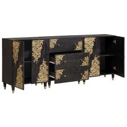 ZESTAW SZAFEK ŁAZIENKOWYCH 3 SZT. CZARNY 180X33X75CM