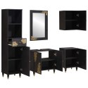 Zestaw Szafek Łazienkowych 5 pcs Czarny Drewno z mango