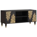 SZAFKA POD TELEWIZOR CZARNY 105X33X46CM DREWNO Z MANGO
