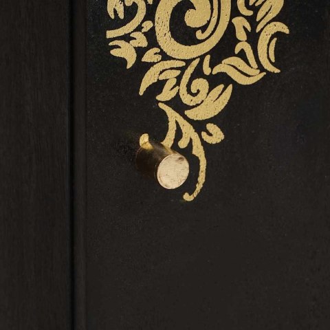 BUFET Z PÓŁKĄ Z DRZWIAMI CZARNY 40X33X75CM DREWNO Z MANGO