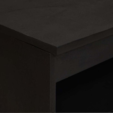 BUFET Z PÓŁKĄ Z DRZWIAMI CZARNY 60X33X75CM DREWNO Z MANGO