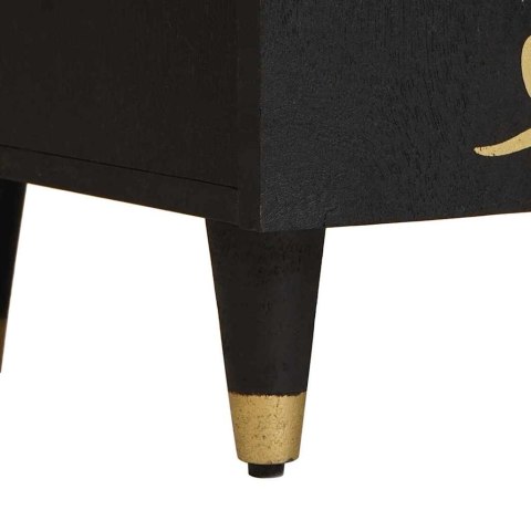 BUFET Z PÓŁKĄ Z DRZWIAMI CZARNY 60X33X75CM DREWNO Z MANGO