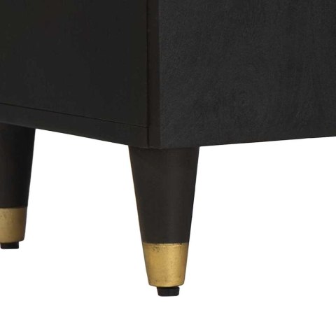 BUFET Z PÓŁKĄ Z DRZWIAMI CZARNY 60X33X75CM DREWNO Z MANGO