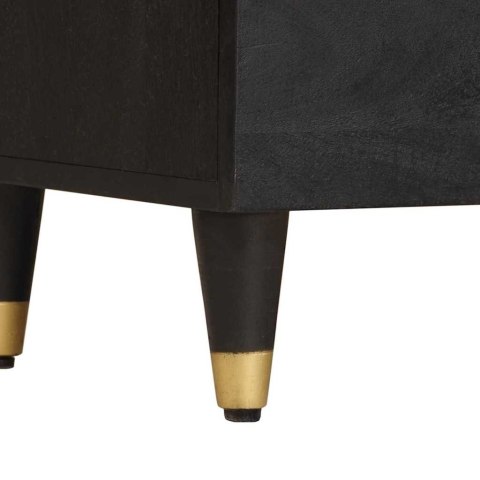 BUFET Z PÓŁKĄ Z DRZWIAMI CZARNY 80X33X75CM DREWNO Z MANGO