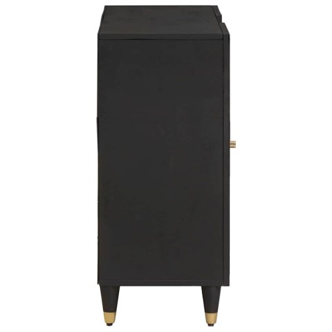 BUFET Z PÓŁKĄ Z DRZWIAMI CZARNY 90X33X75CM DREWNO Z MANGO