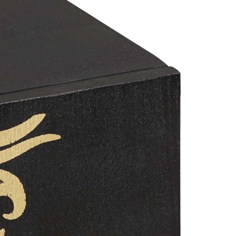 BUFET Z PÓŁKĄ Z DRZWIAMI CZARNY 90X33X75CM DREWNO Z MANGO