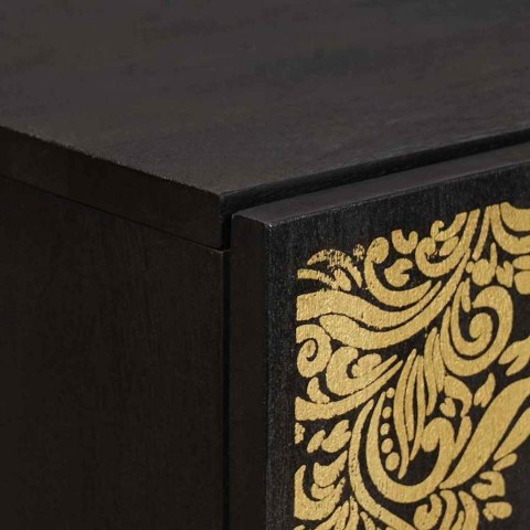 SZAFKA Z PÓŁKĄ CZARNY 40X33X110CM DREWNO Z MANGO