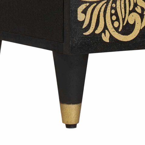 SZAFKA Z SZUFLADĄ CZARNY 60X33X100CM DREWNO Z MANGO