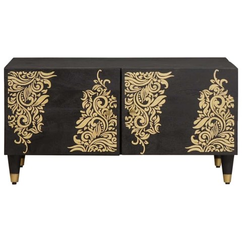 STOLIK KAWOWY CZARNY 80X50X40CM DREWNO Z MANGO