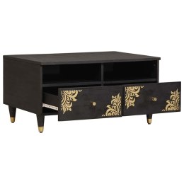 VidaXL Stolik kawowy z szufladą Czarny 80 x 54 x 40 cm Drewno z mango