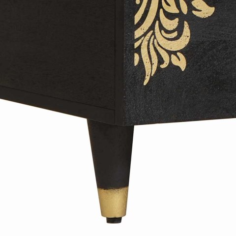 VidaXL Stolik kawowy z szufladą Czarny 80 x 54 x 40 cm Drewno z mango