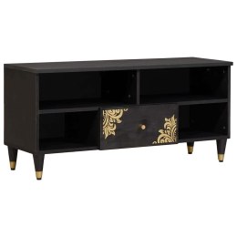 SZAFKA POD TELEWIZOR CZARNY 100X33X46CM DREWNO Z MANGO