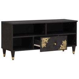 SZAFKA POD TELEWIZOR CZARNY 100X33X46CM DREWNO Z MANGO