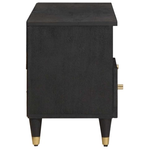 SZAFKA POD TELEWIZOR CZARNY 100X33X46CM DREWNO Z MANGO