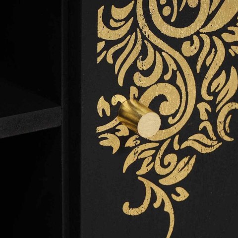 SZAFKA POD TELEWIZOR CZARNY 105X33X46CM DREWNO Z MANGO