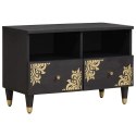 SZAFKA POD TELEWIZOR CZARNY 70X33X46CM DREWNO Z MANGO