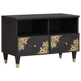 SZAFKA POD TELEWIZOR CZARNY 70X33X46CM DREWNO Z MANGO