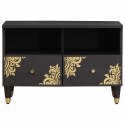 SZAFKA POD TELEWIZOR CZARNY 70X33X46CM DREWNO Z MANGO