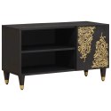 SZAFKA POD TELEWIZOR CZARNY 80X33X46CM DREWNO Z MANGO