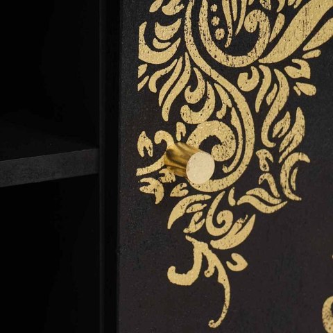 SZAFKA POD TELEWIZOR CZARNY 80X33X46CM DREWNO Z MANGO