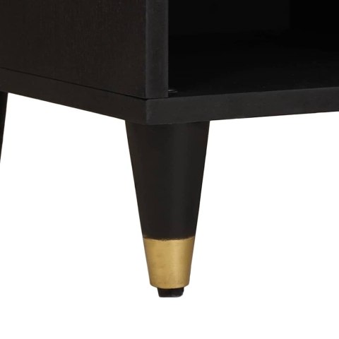 SZAFKA POD TELEWIZOR CZARNY 80X33X46CM DREWNO Z MANGO