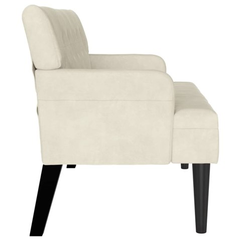 FOTEL CHESTERFIELD KREMOWY 112X65.5X75CM AKSAMIT