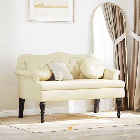 FOTEL CHESTERFIELD KREMOWY 120,5X65X75CM SKÓRA EKOLOGICZNA