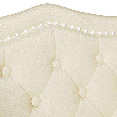 FOTEL CHESTERFIELD KREMOWY 120,5X65X75CM SKÓRA EKOLOGICZNA