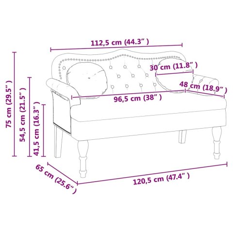 FOTEL CHESTERFIELD KREMOWY 120,5X65X75CM SKÓRA EKOLOGICZNA