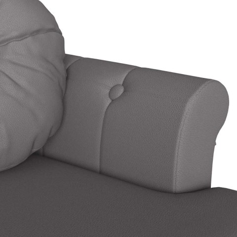 FOTEL CHESTERFIELD SZARY 120,5X65X75CM SKÓRA EKOLOGICZNA