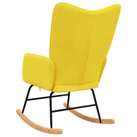 VidaXL Fotel bujany, musztardowy, tapicerowany tkaniną