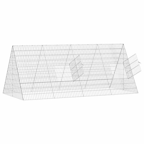 KLATKA DLA KRÓLIKA SREBRNY 215X100X85CM STAL GALWANIZOWANA
