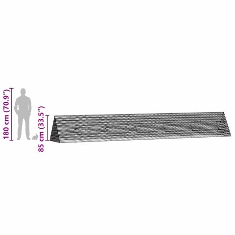 KLATKA DLA KRÓLIKA SREBRNY 215X100X85CM STAL GALWANIZOWANA