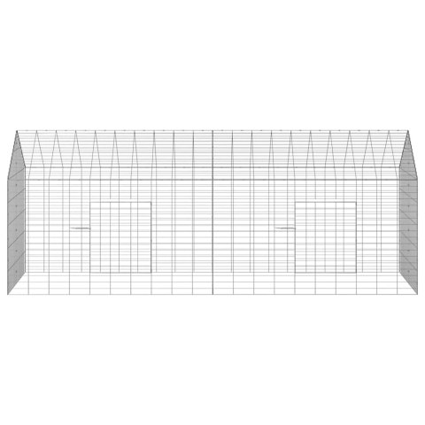 KLATKA DLA KRÓLIKA SREBRNY 400X78X78CM STAL GALWANIZOWANA