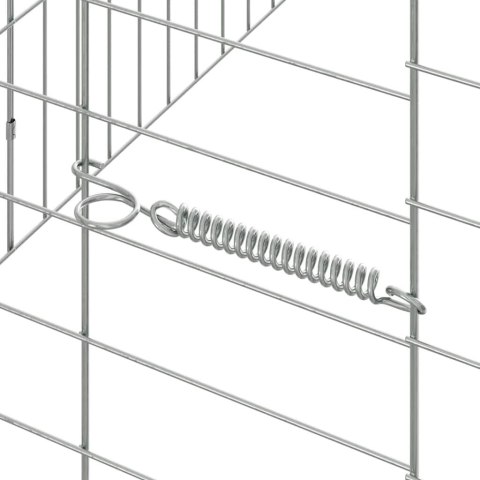 KLATKA DLA KRÓLIKA SREBRNY 400X78X78CM STAL GALWANIZOWANA