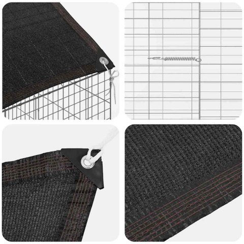 KLATKA DLA KRÓLIKA SREBRNY 400X78X78CM STAL GALWANIZOWANA