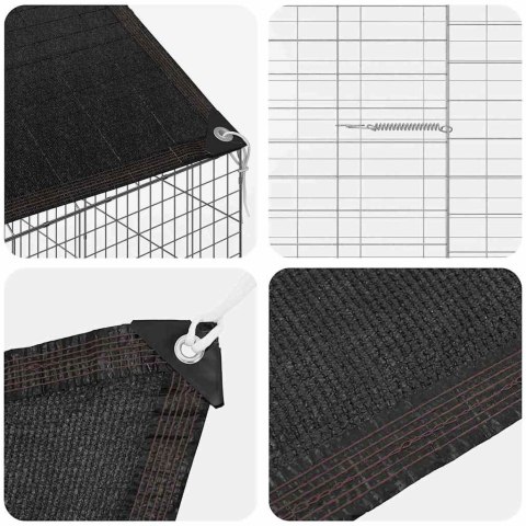 KLATKA DLA KRÓLIKA SREBRNY 400X78X78CM STAL GALWANIZOWANA