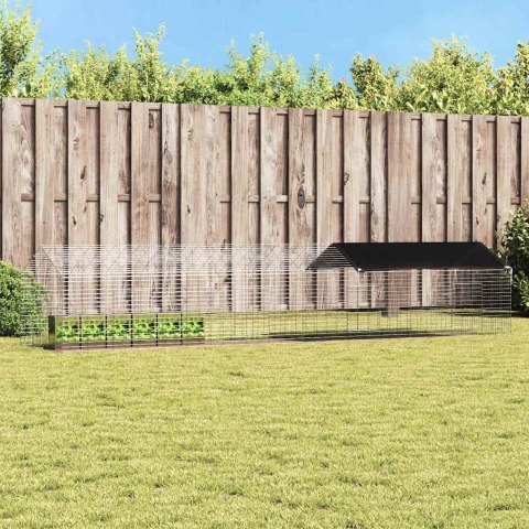 KLATKA DLA KRÓLIKA SREBRNY 400X78X78CM STAL GALWANIZOWANA