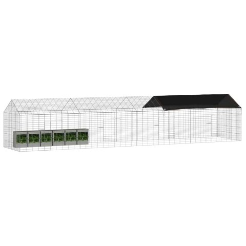 KLATKA DLA KRÓLIKA SREBRNY 400X78X78CM STAL GALWANIZOWANA